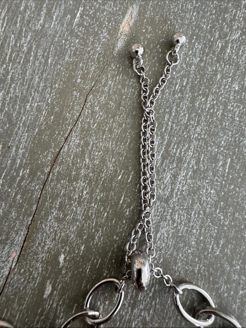 Two-Tone Heart Charm Bracelet - Silver & Gold Accents